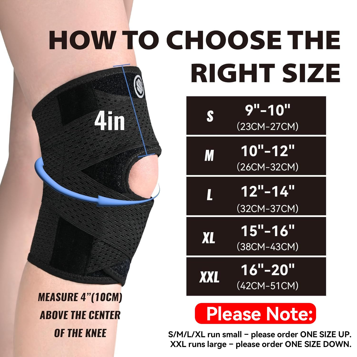 Knee Brace with Side Stabilizers for Knee Pain, Adjustable Knee Support for Meni