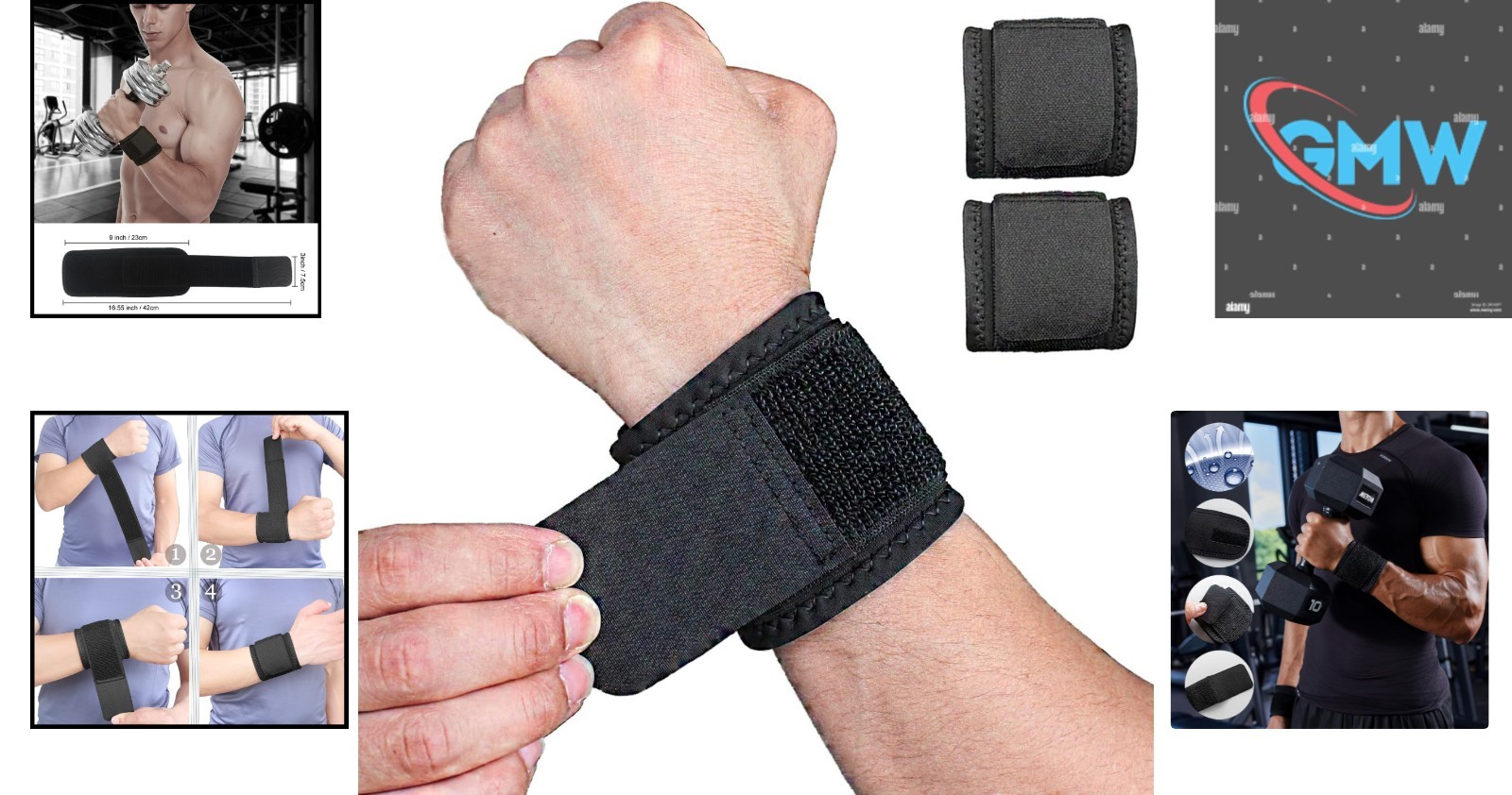 Black Neoprene 2-Pack Wrist Support for Arthritis & Weightlifting Pain Relief