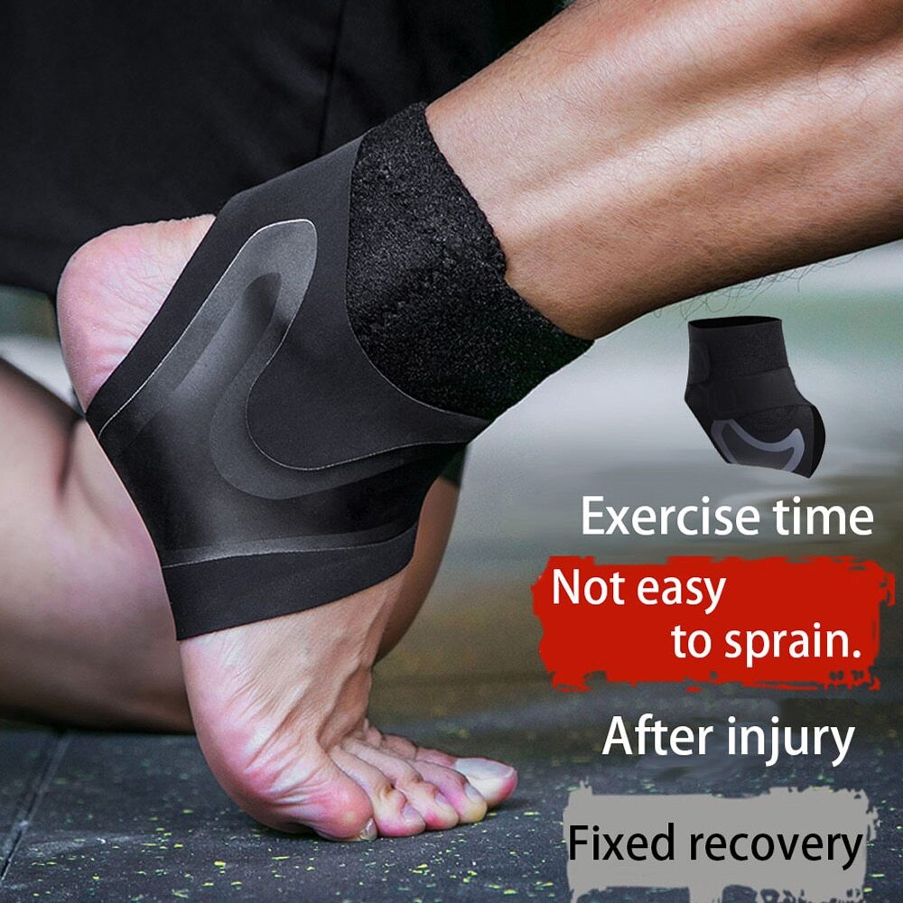 Copper Ankle Brace Foot Wrap Compression Sleeve Support Fasciitis Pain Relief