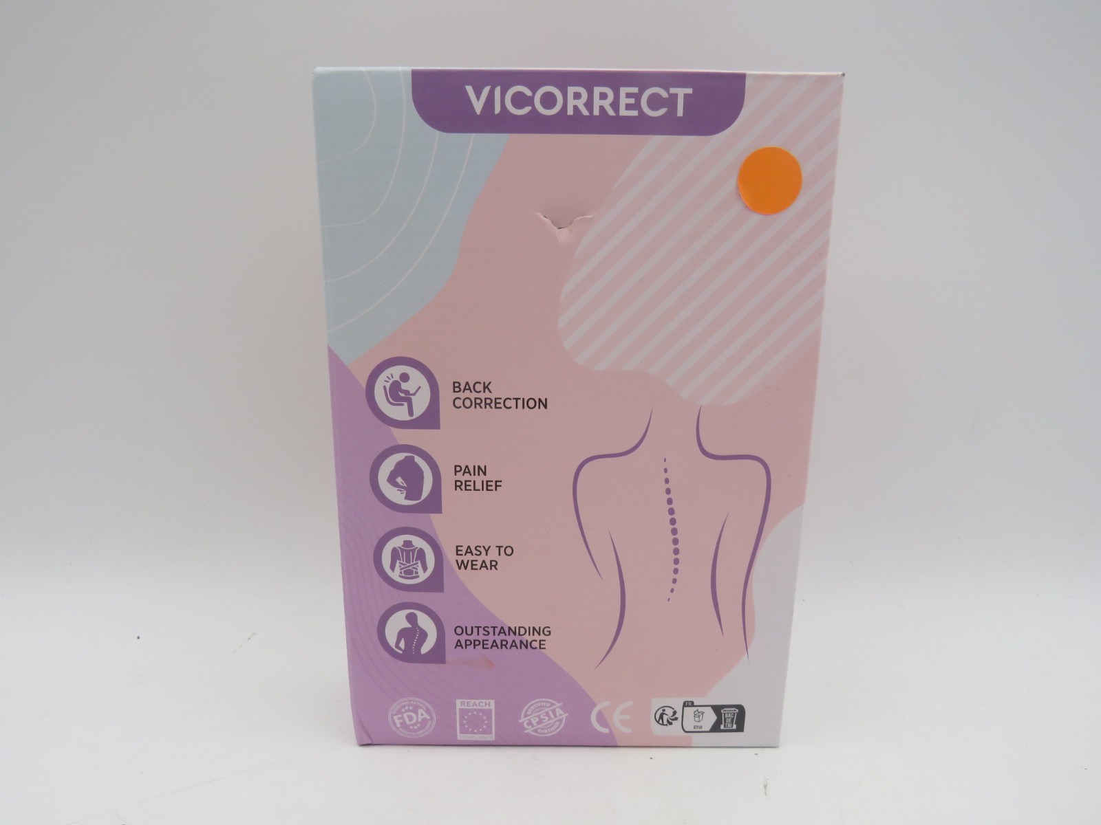 Vicorrect Posture Corrector for Women and Men Adjustable Brace Straps Size M/L