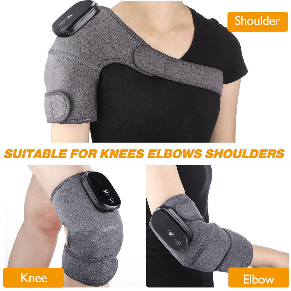 Electric Heating Therapy Vibration Knee Massager Pain Relieve Arm Leg Brace Pad