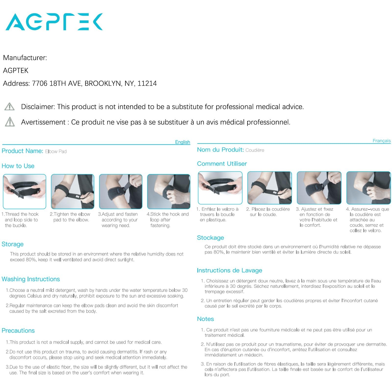 AGPTEK Elbow Brace for Tendonitis and Tennis Elbow 2 Pack, Tennis Golfers Elbow