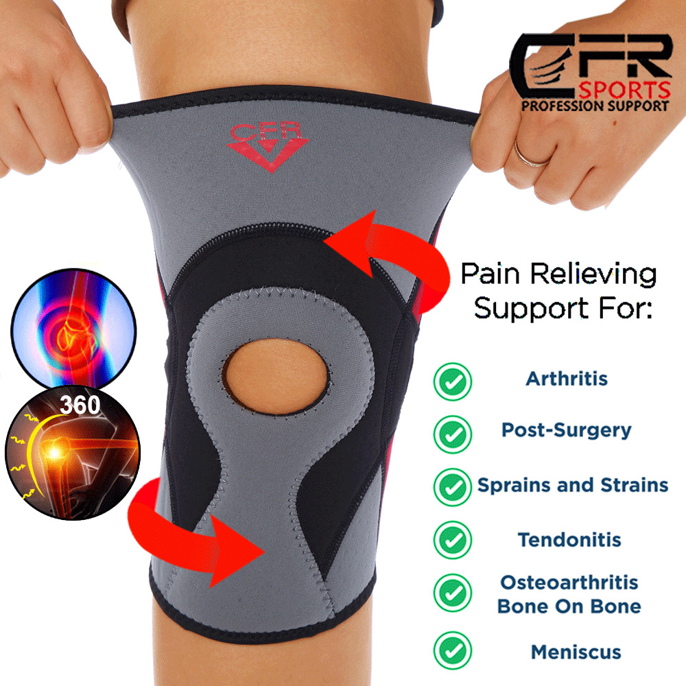 Knee Sleeve Compression Brace Support Meniscus Sport Joint Pain Arthritis Relief