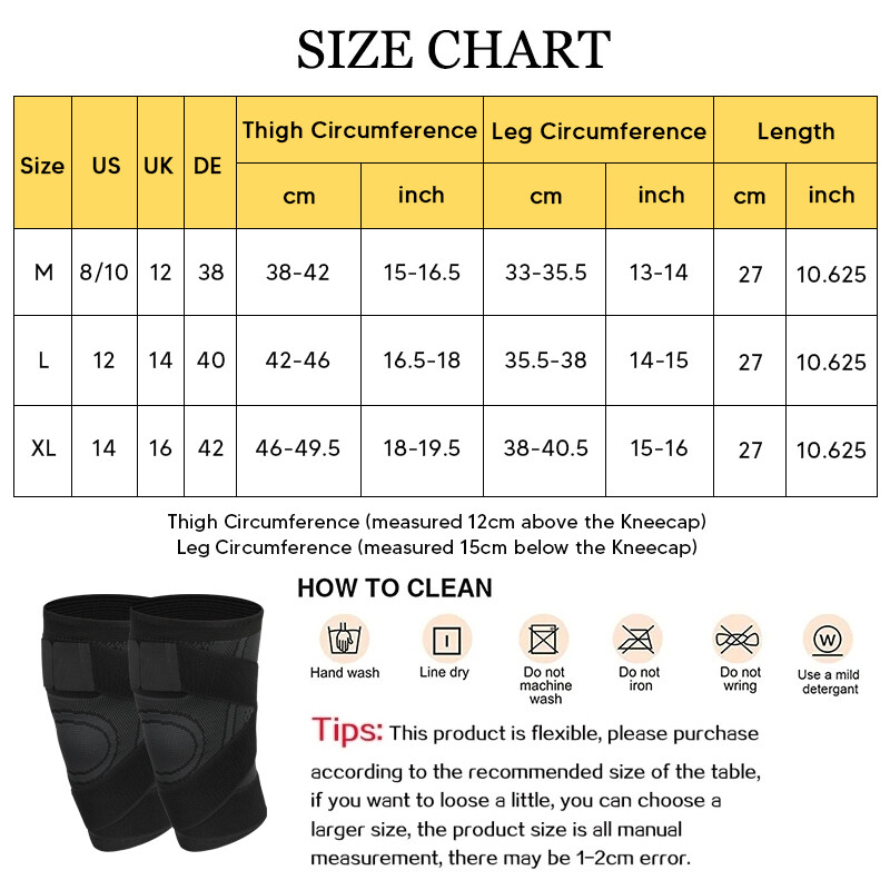 Unisex Knee Pads Brace Sports Support Arthritic Joints Compression Sleeve Gym US