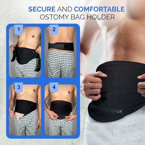 Ostomy Belt and Ostomy Bag Cover, Ostomy Support Belt for Men and Medium Grey