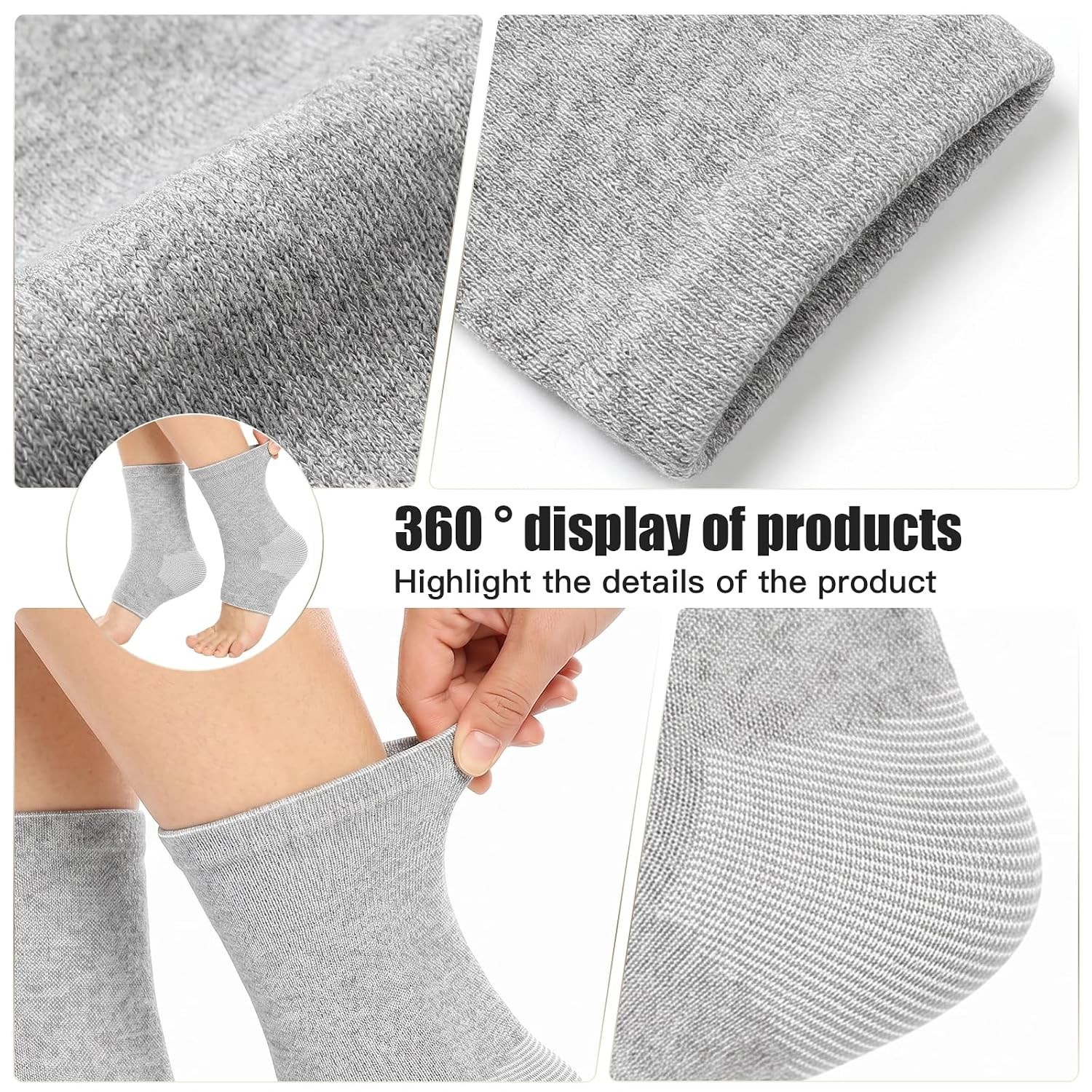 One Compression Bamboo Foot Ankle Sleeves for Women & Men 2-Pack – Anti-Fati…