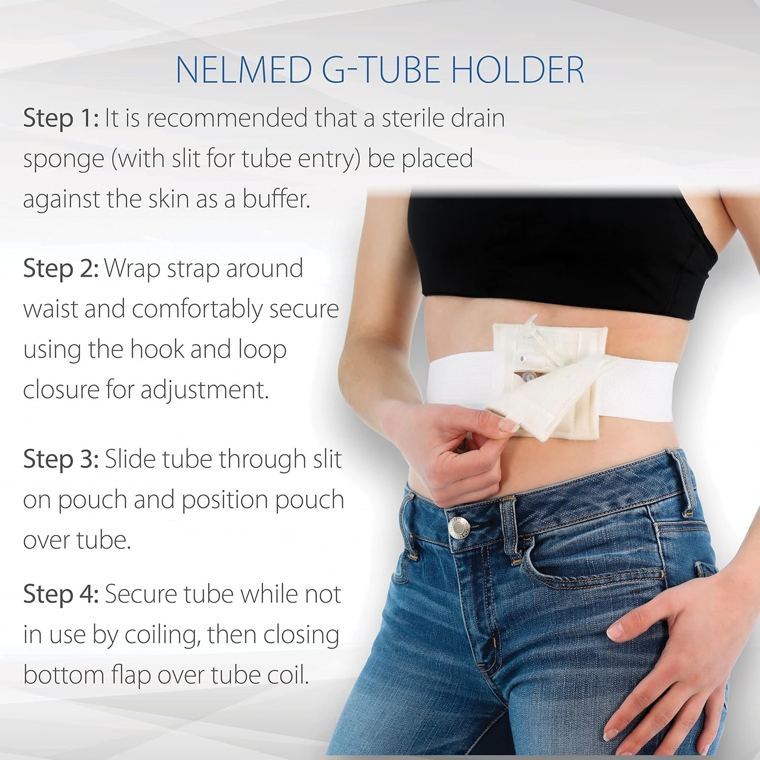 Secure and Discreet Feeding Tube Holder with Adjustable Design – 45-60 in Waist