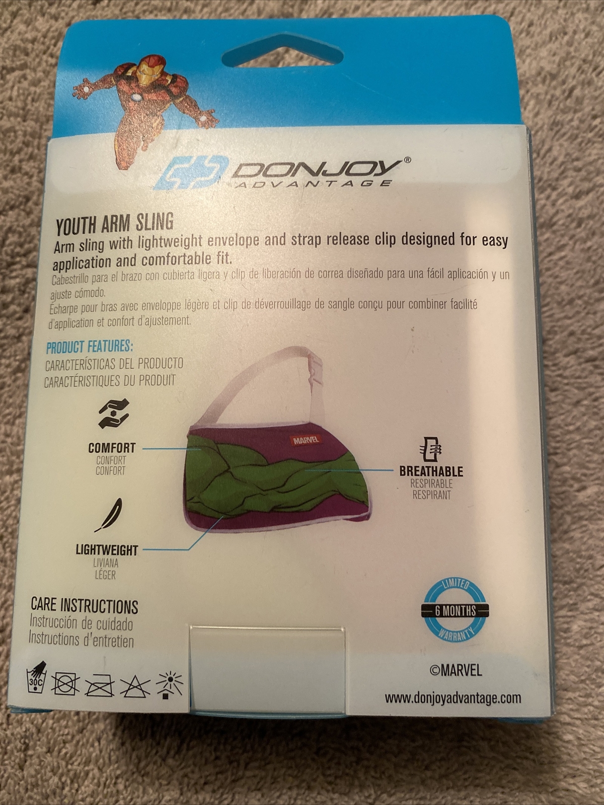DonJoy Avengers Adjustable Arm Sling W/ Release Clip-Youth Mild Shoulder