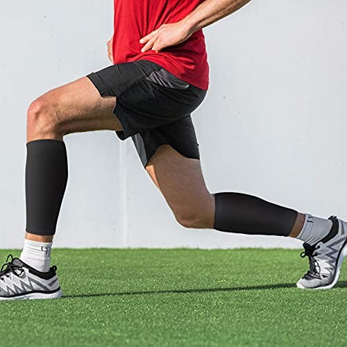 4 Pairs Calf Compression Sleeve Leg Compression Sock Calf and Shin Large Black