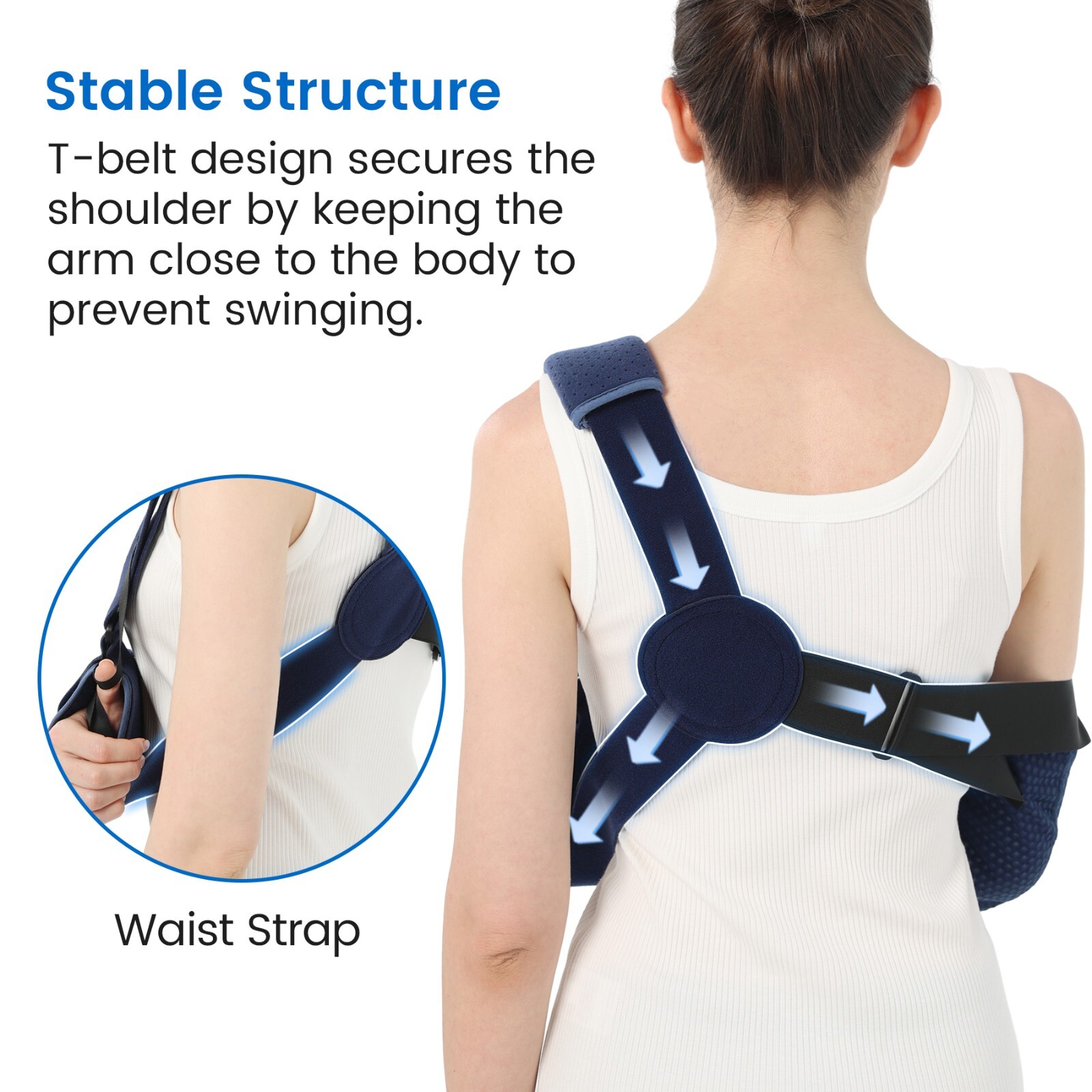 Velpeau Kids Arm Sling Shoulder Immobilizer with Waist Strap -for Children, Boys