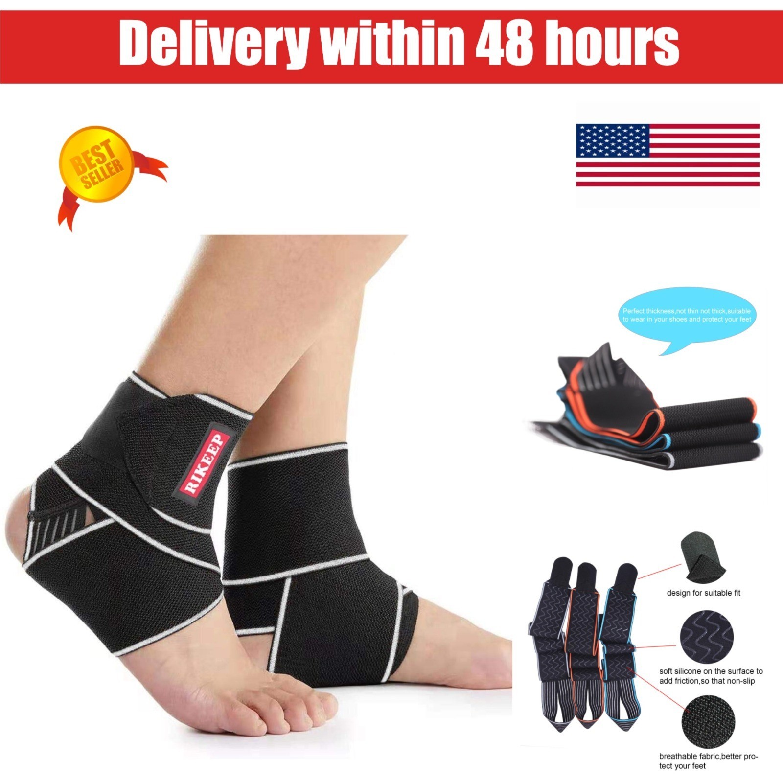 Candy Li Ankle Brace for Sprained Ankle, Adjustable Compression Support
