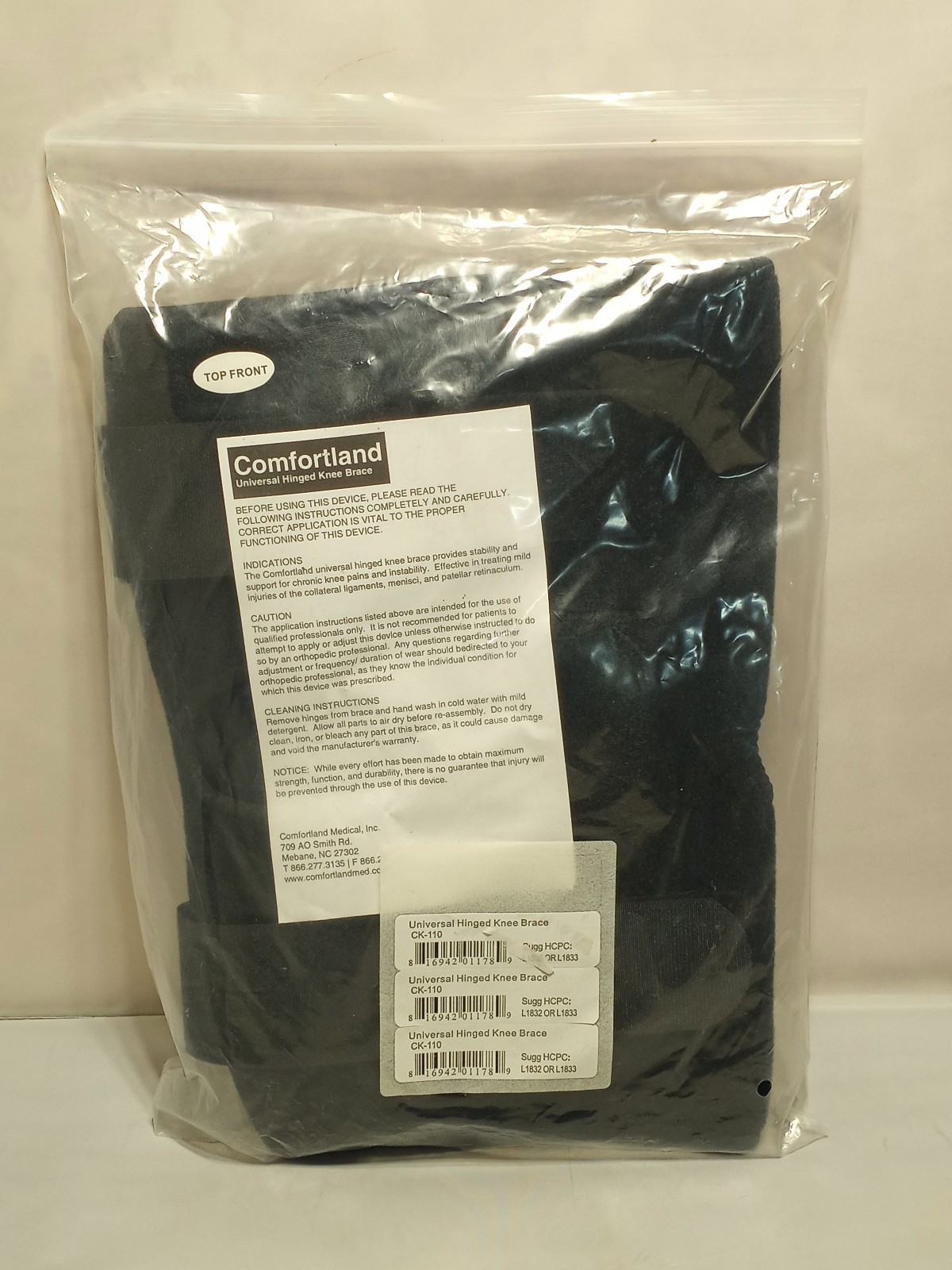 Comfortland Universal Hinged Wrap Around Knee Brace CK-110 L1833