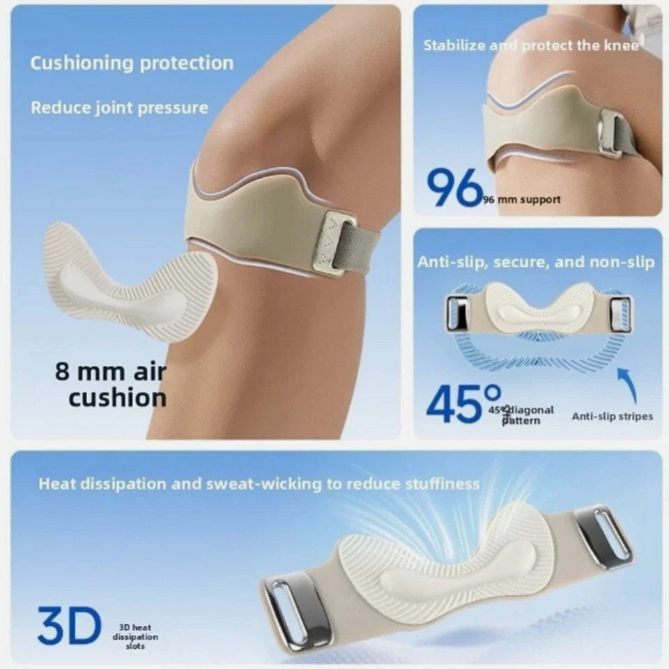 Adjustable Knee Strap Brace Patella Support Silicone Pad Sports Running Gym