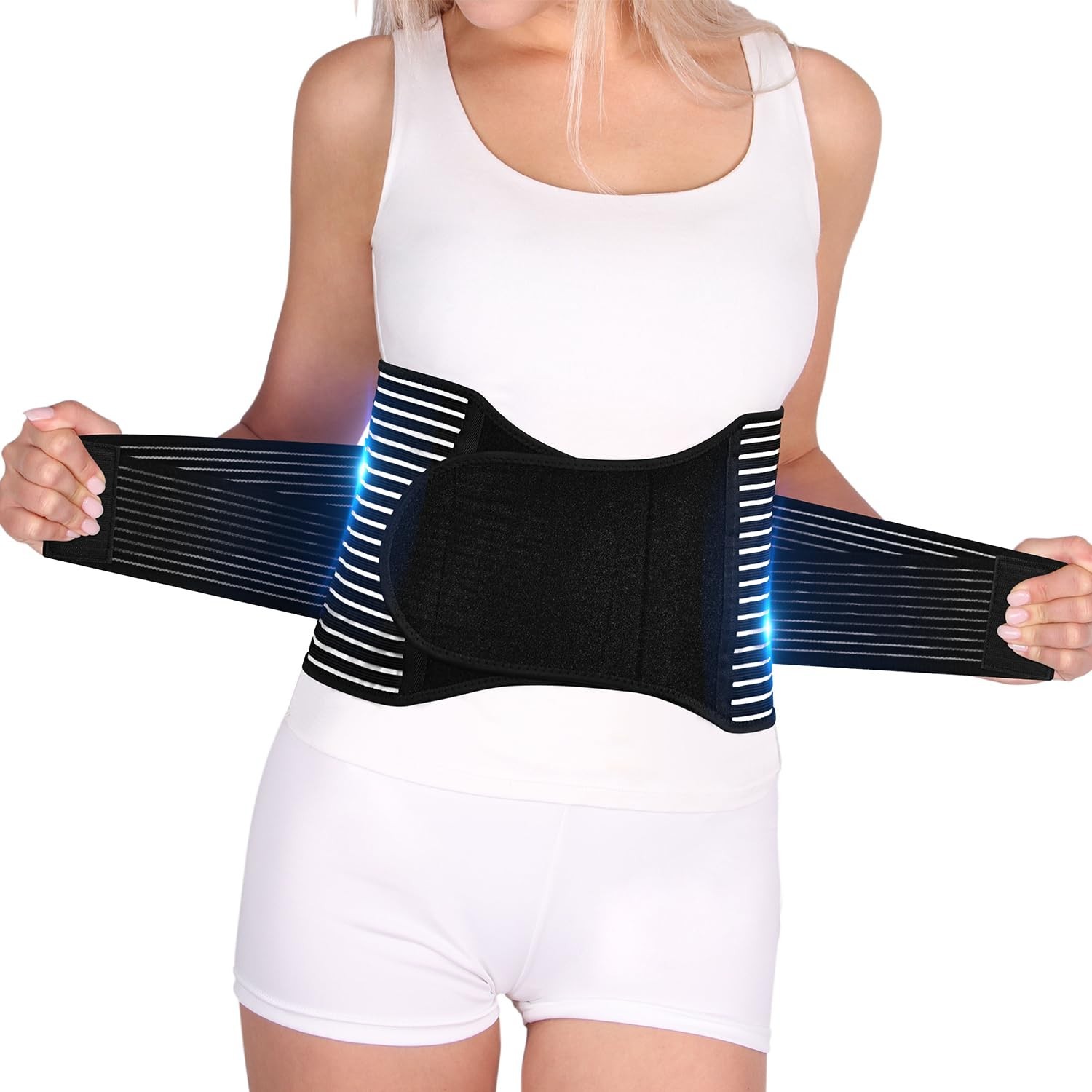Lumbar Pad Back Brace – Adjustable Breathable Support for Lower Back Pain, L/XL