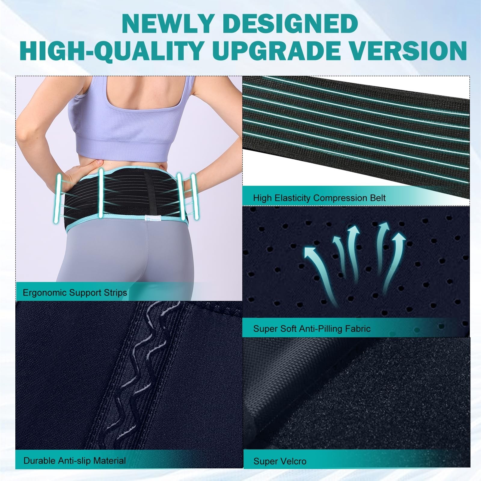 Sacroiliac Hip Belt With Double 3D Pad for Women and Men，With Anti Slip S