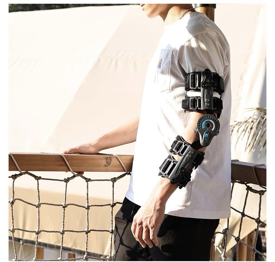 Komzer Hinged Elbow Brace,Adj.Post OP ROM Elbow Brace After Surgery (Left)