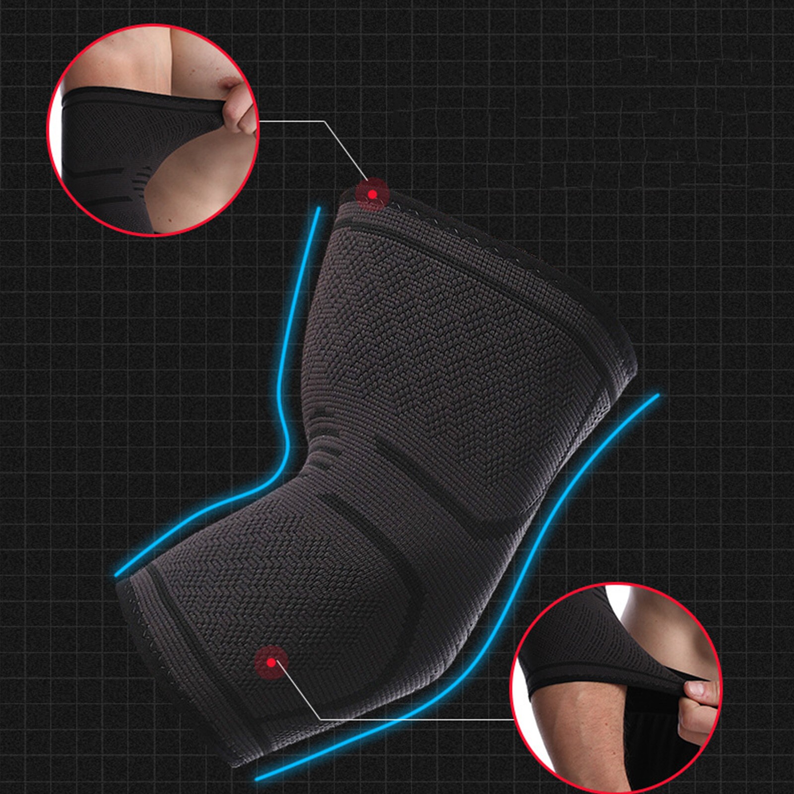 Knee Sleeve Compression Brace Support For Sport Gym Joint Pain Arthritis Relief