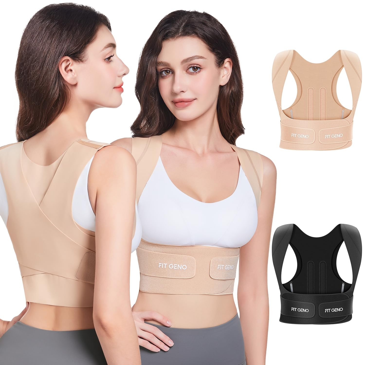 Fit Geno Posture Corrector for Women Invisilite: Invisible Lightweight Back Brac