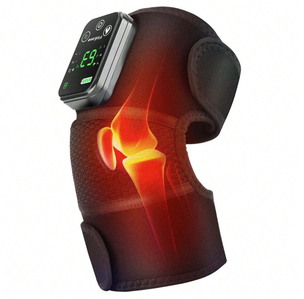 2Pcs Heated Knee Brace USB Vibration Hot Compress Adjustable Support Unisex Gift
