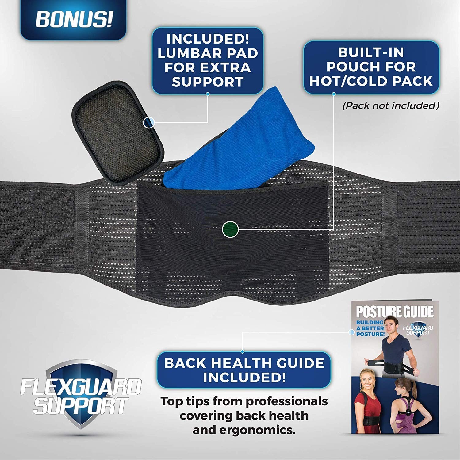 Back Brace – Back Support Belts for Men Women, Compression Lower Back Brace f…