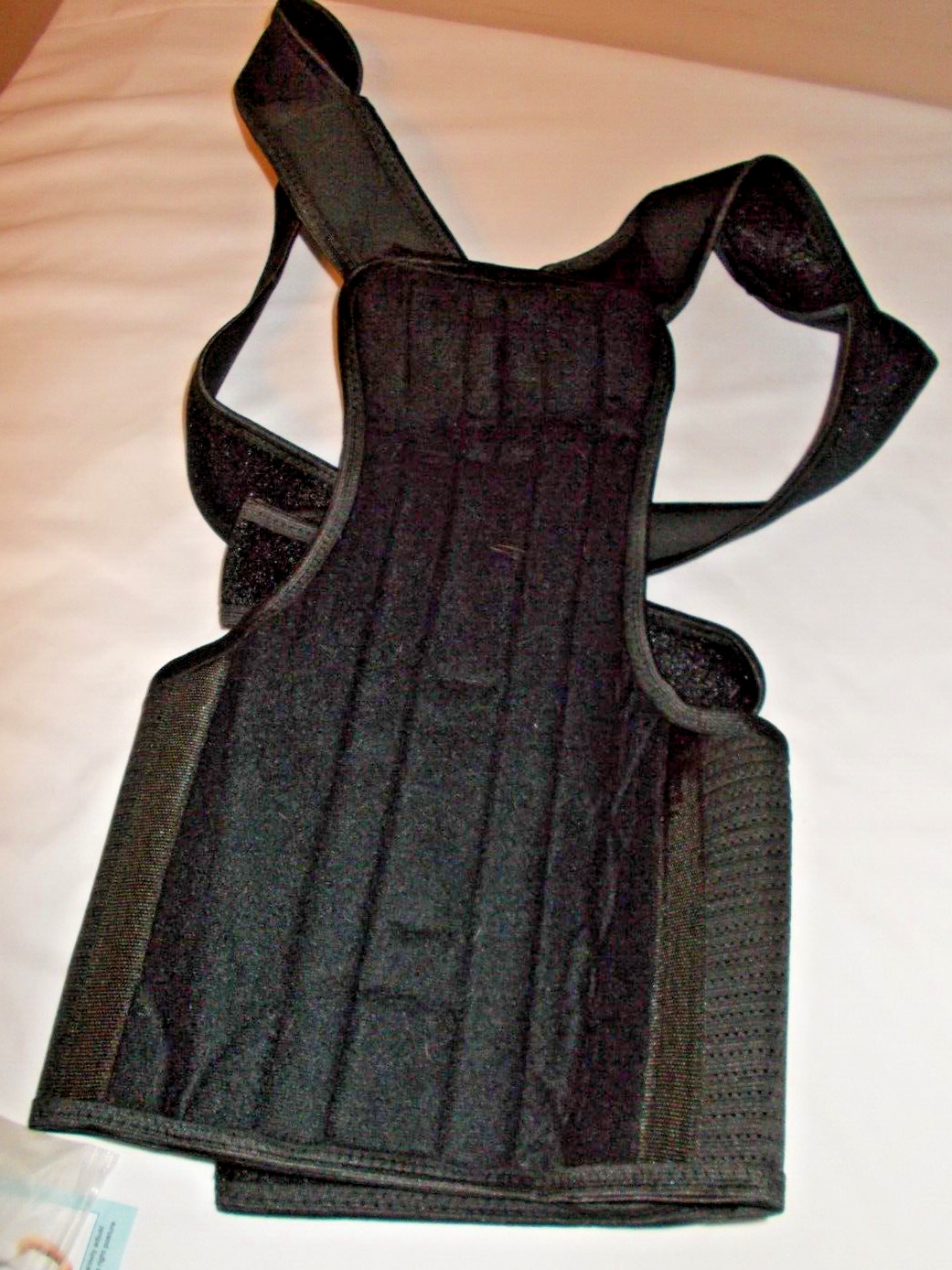 New Back Brace Size M Solid Black 1pc Breathable Pain Relieving Back Support