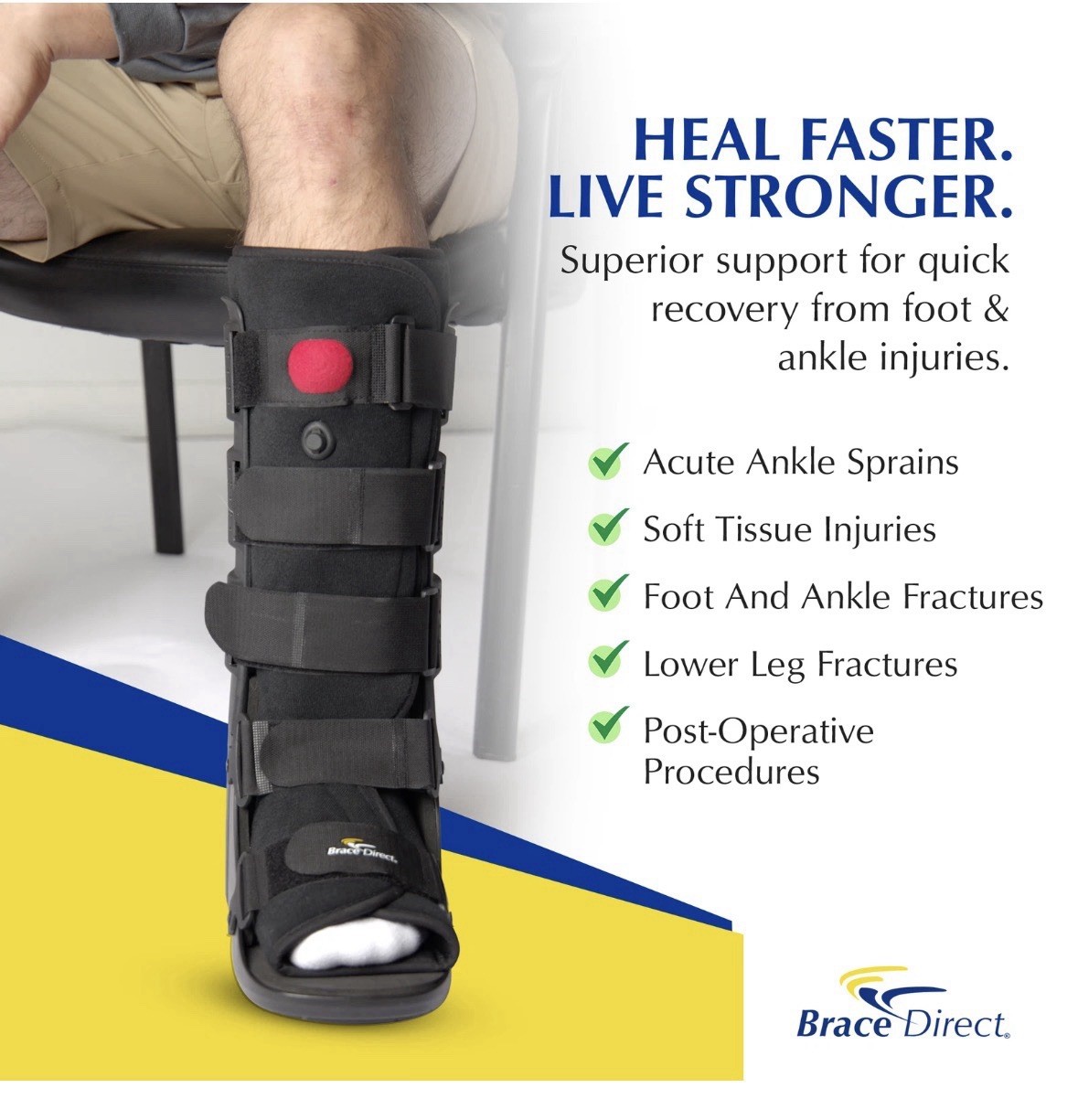 Air CAM Walker Fracture Boot Tall Full Medical Recovery, Protection Healing, L