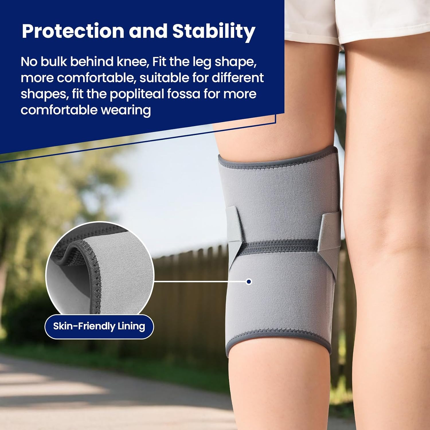 JOMVD Knee Brace for Knee Pain, Meniscus Tear, Adjustable Knee Support with Side
