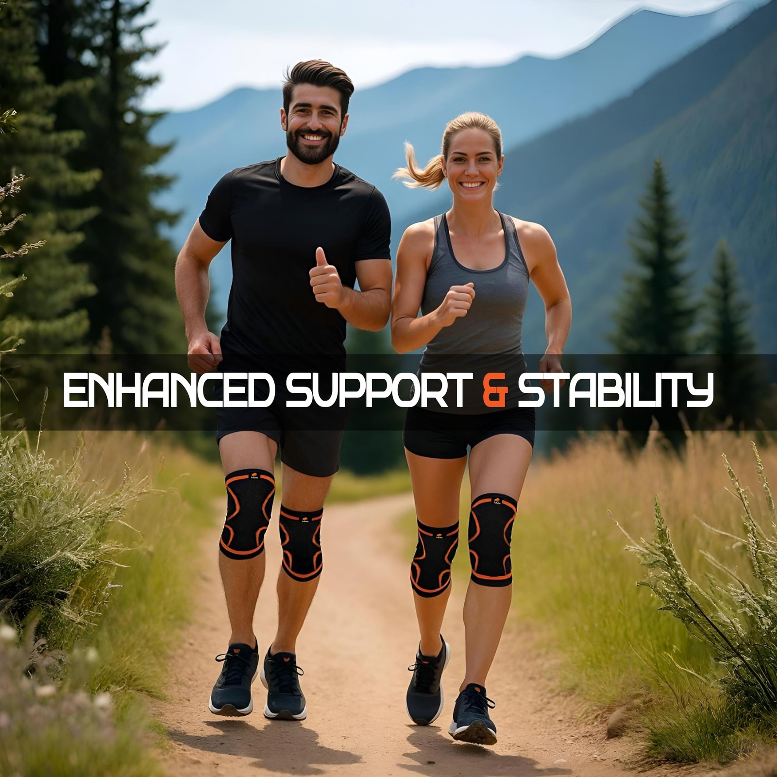 Cubella Compression Knee Sleeve (2‑Pack) – Elastic, Breathable Medium, Blue