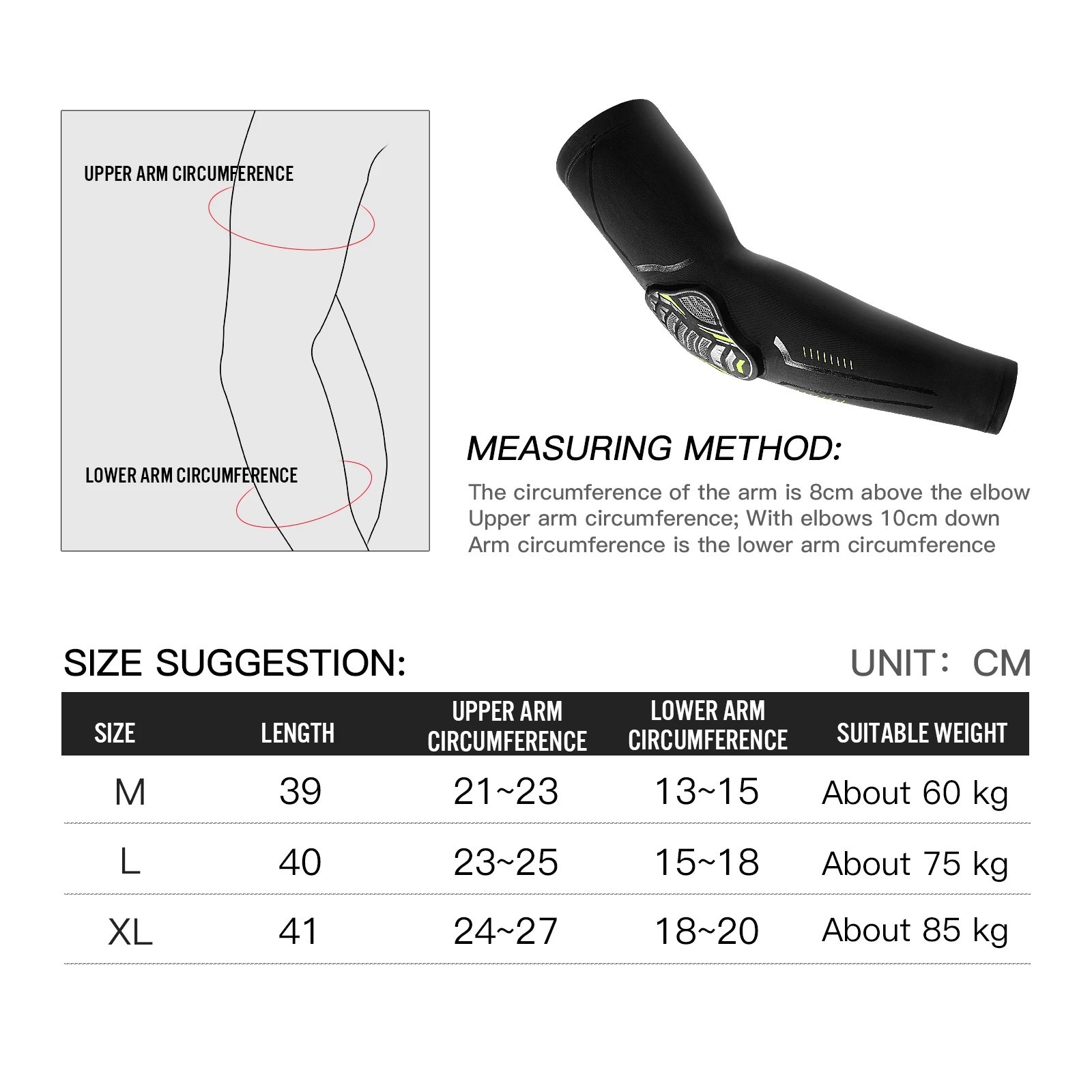 1PC Honeycomb Elbow Brace Compression Sleeve Arm Support for Basketball Sports