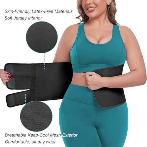 Postpartum Belly Band abdominal Binder for Natural Delivery & C Large Black