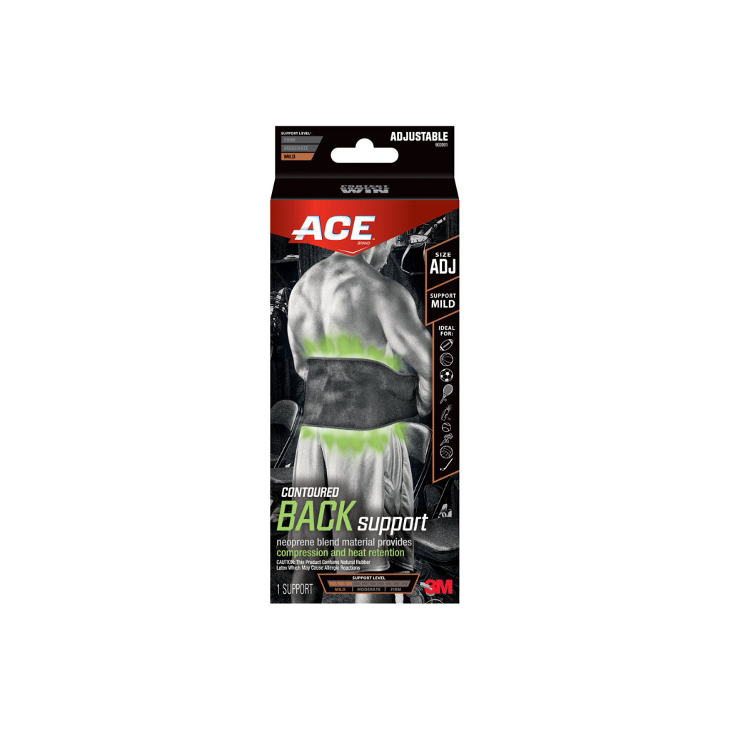 ACE Contoured Back Support 902001, Adjustable