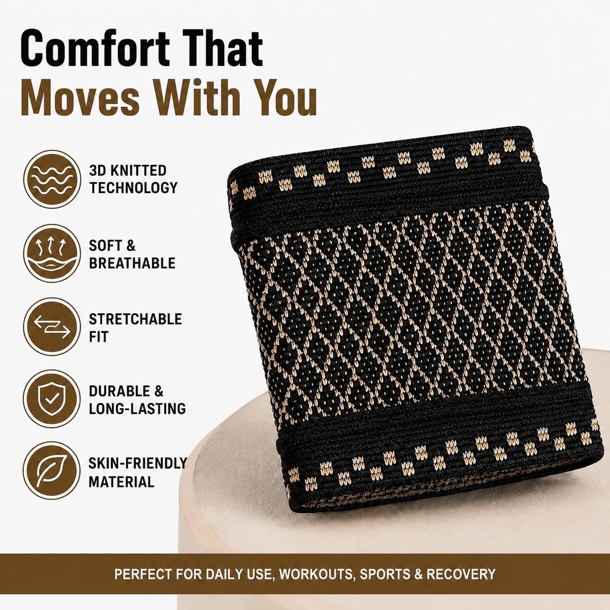 Copper Compression Arch Support Sleeves for Plantar One Size (1 Pair), Black