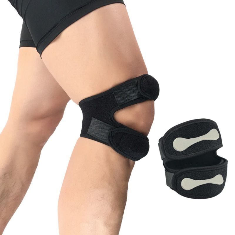 Lycra Sports Knee Brace – Adjustable Support Adult Pain Relief Solid Strap Pads
