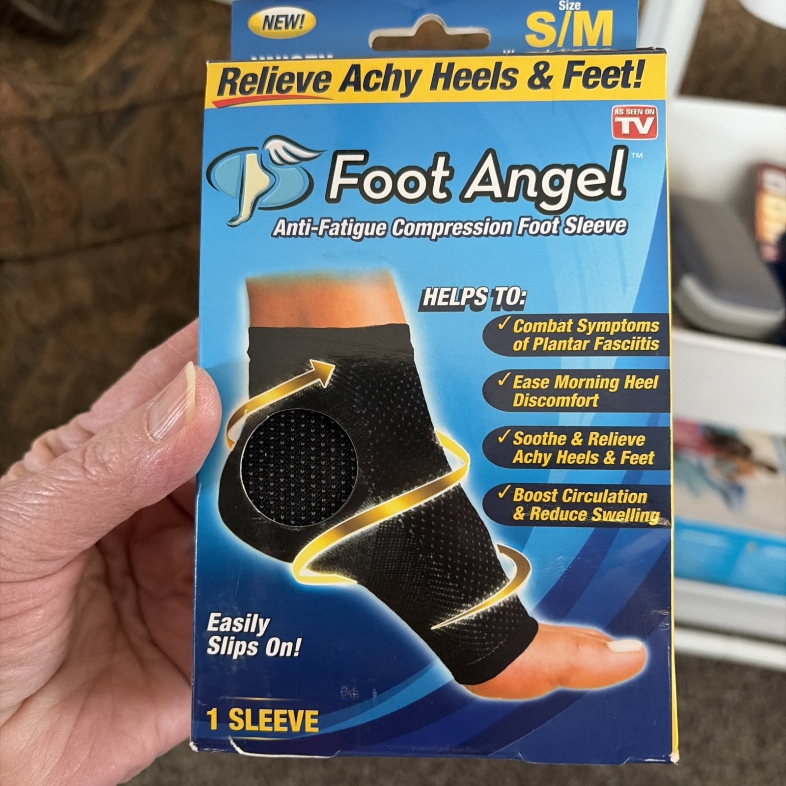 Foot Angel Anti-Fatigue Compression Sleeves Socks Plantar Fasciitis Relief S/M
