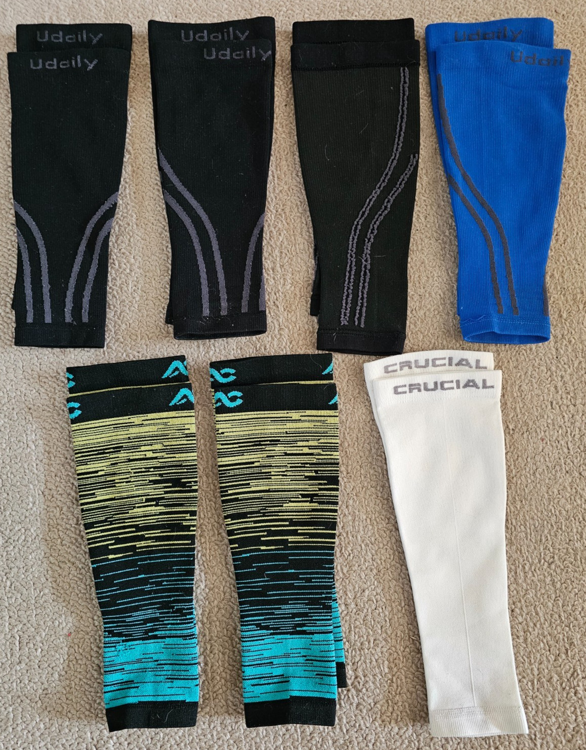 Calf Sleeves Leg Support Compression Shin Splint Varicose Vein Lot of 7 Women