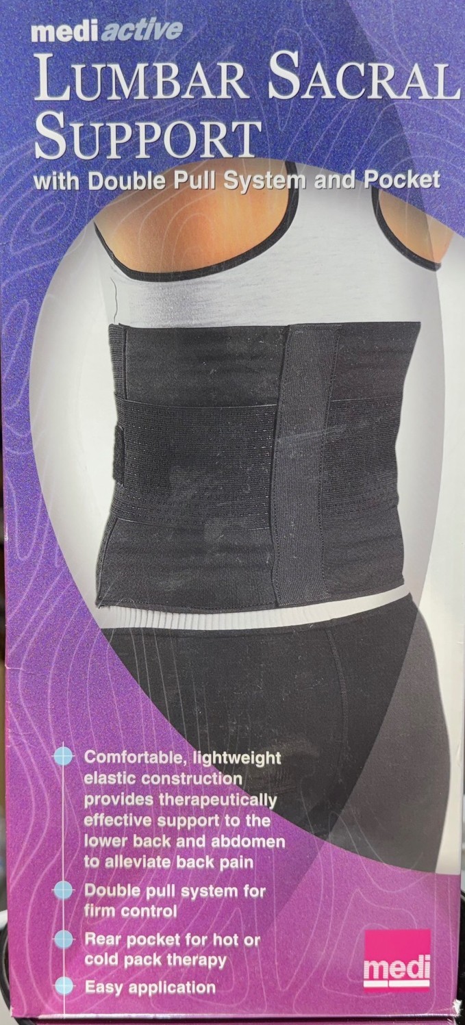 Medi Lumbar Sacral Support, with Double Pull System and Pocket, Small 87833