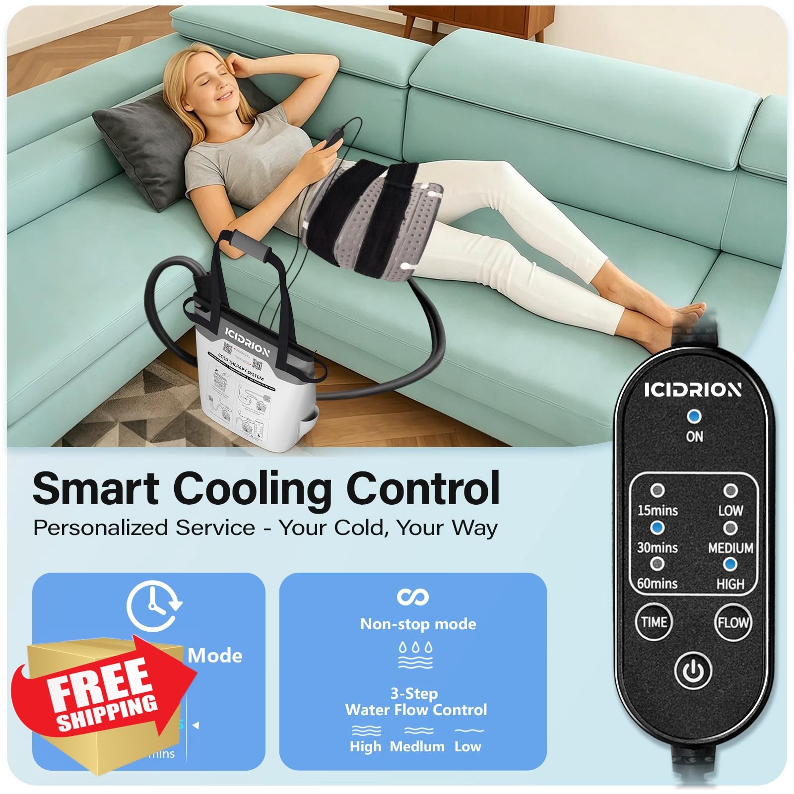 ICIDRION Hip/Knee Pad + Machine Cold Therapy