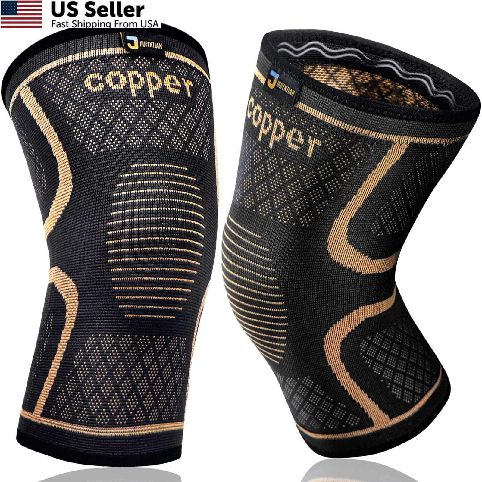 Copper Knee Brace JIUFENTIAN Compression Sleeve Arthritis 2 Pack Large Fast USA