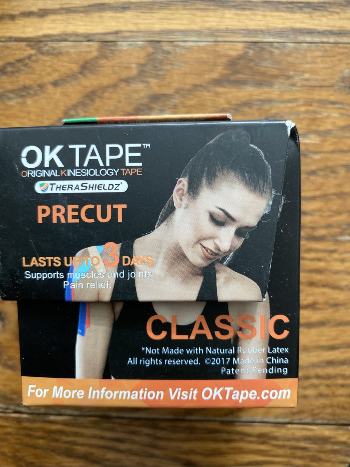 OK TAPE Kinesiology Tape 2 Inch X 16.4 Feet Precut Classic 20 Strips Black