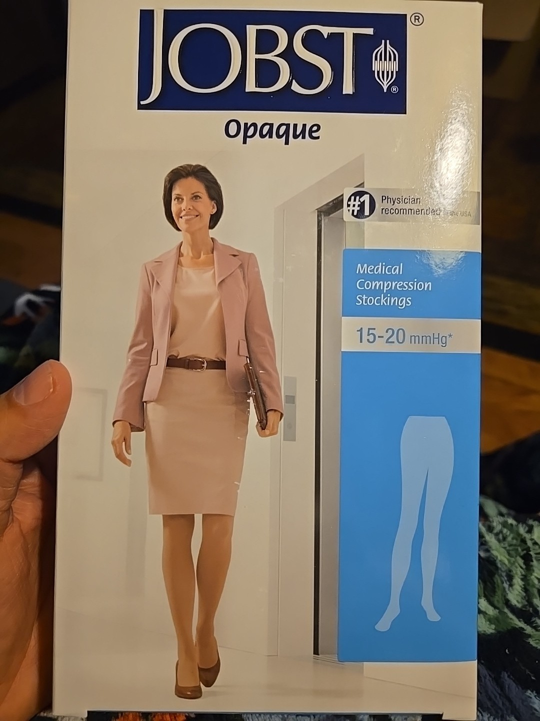 Jobst Opaque Petite Womens Compression Knee 15-20 mmhg Stockings Supports Closed