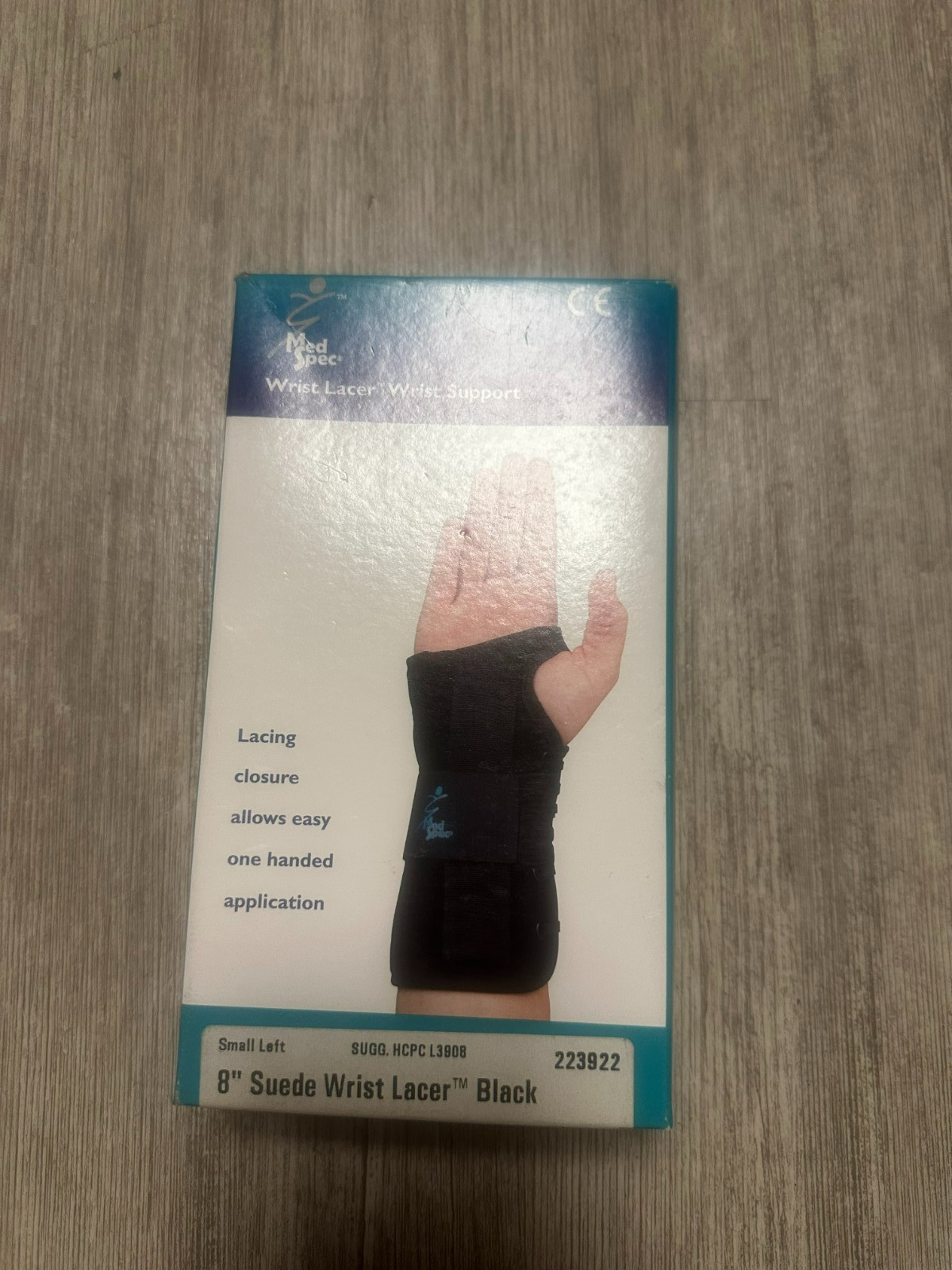 Med Spec 8″ Suede Wrist Lacer Black Small Left