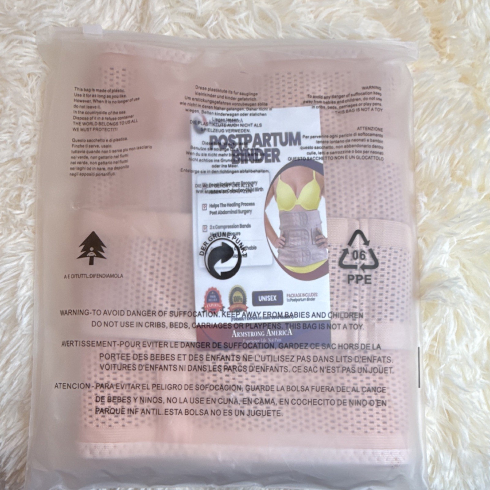 Armstrong America Adjustable Postpartum Binder Large Compression Support Faja