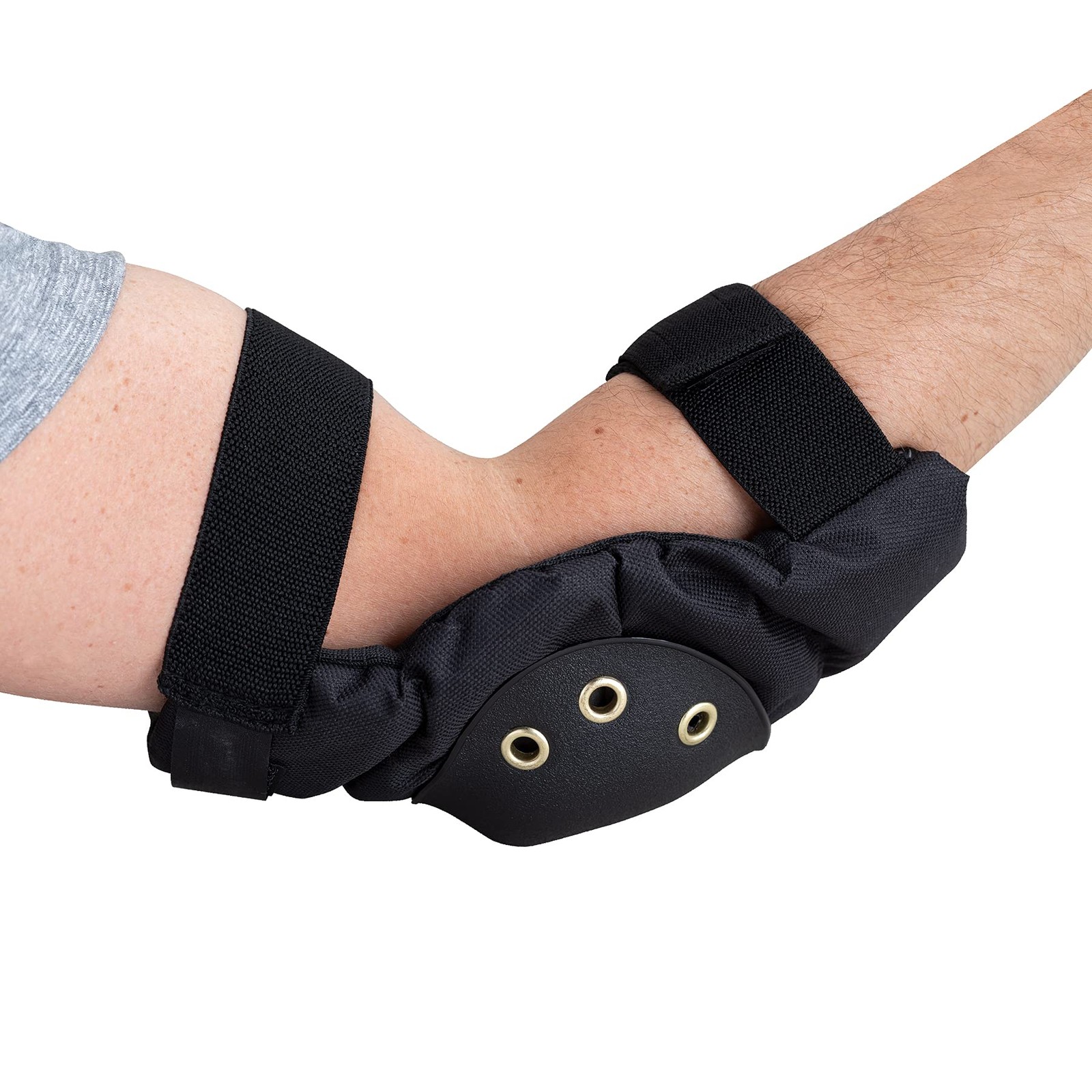 7104 Elbow Pads Hard Nylon Foam Universal 1 Pair One Size Black Sports Support