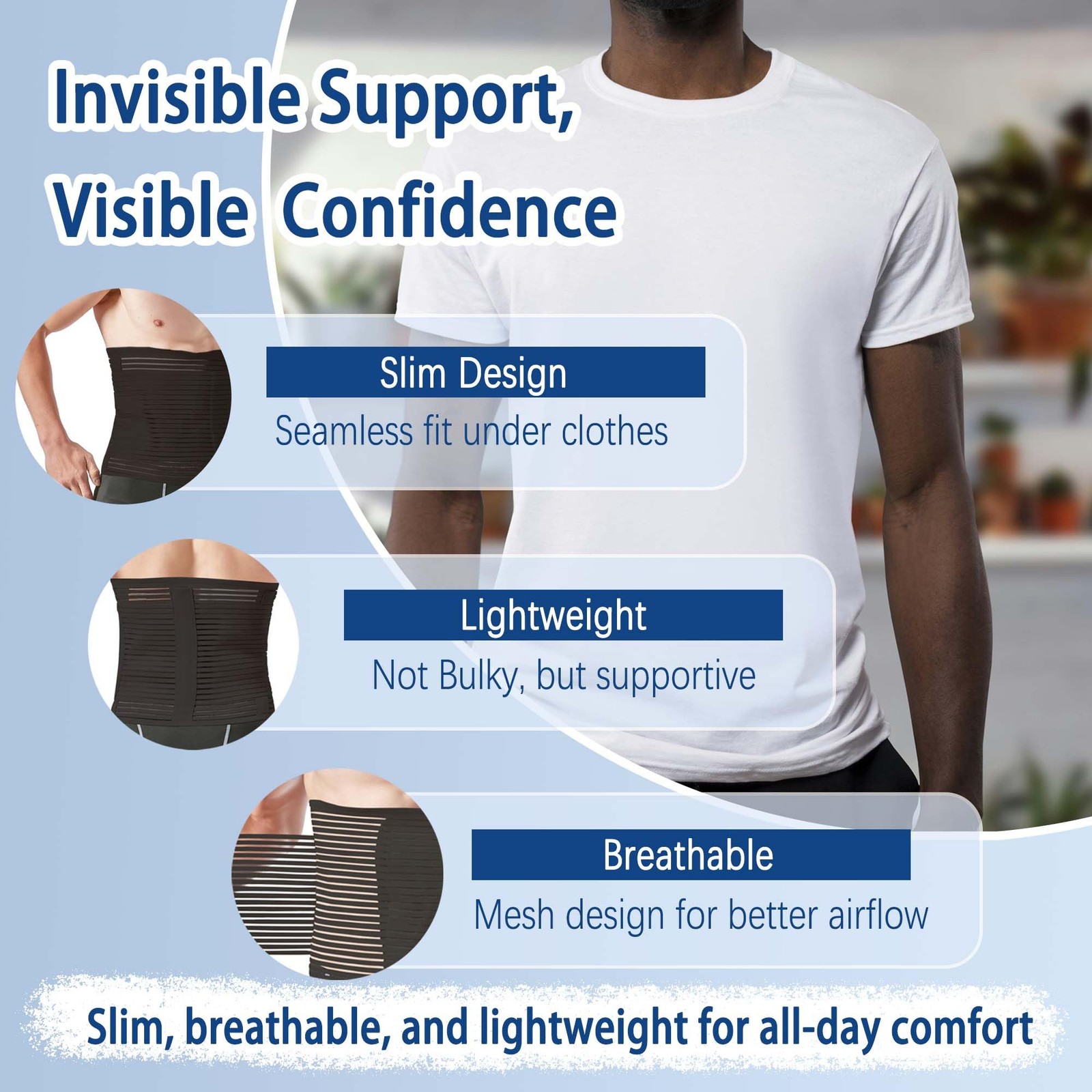 Abdominal Binder for Post Surgery & Postpartum Recovery, Abdomen Hernia Suppo…