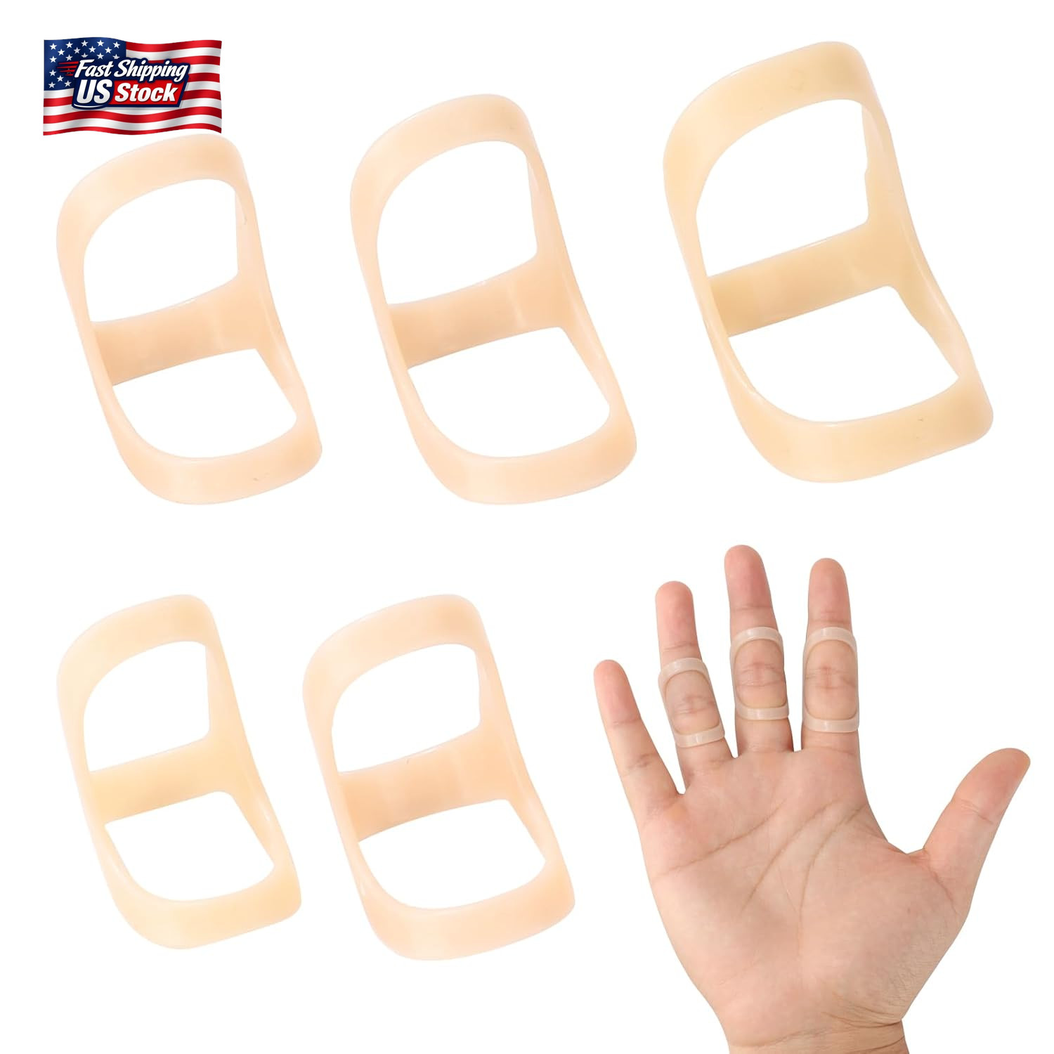 CAGSIG Oval Finger Splints, 5PCS Oval Trigger Finger Splint for Trigger/Mallet/A