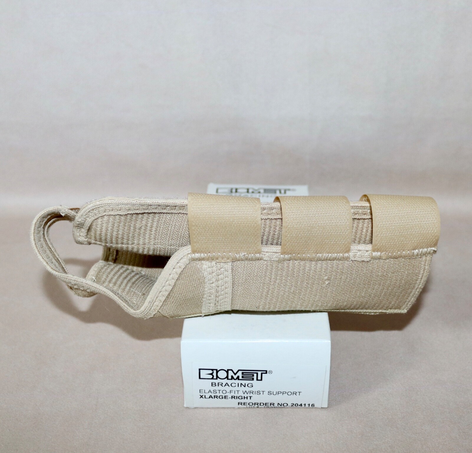Biomet Bracing Elasto Fit Wrist Support ~ Adult Right XLarge ~ Beige #204116 NEW