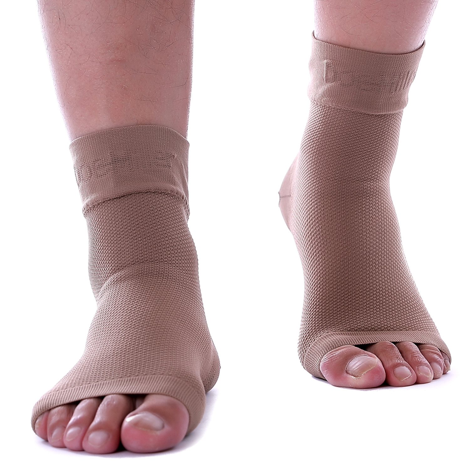 Doc Miller Socks Plantar Fasciitis Arch Support Compression Ankle Brace TAN SKIN