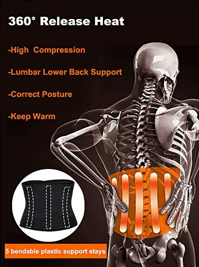 Mens Back Support Lower Back Brace Pain Relief Lumbar Support Belt Waist Trainer