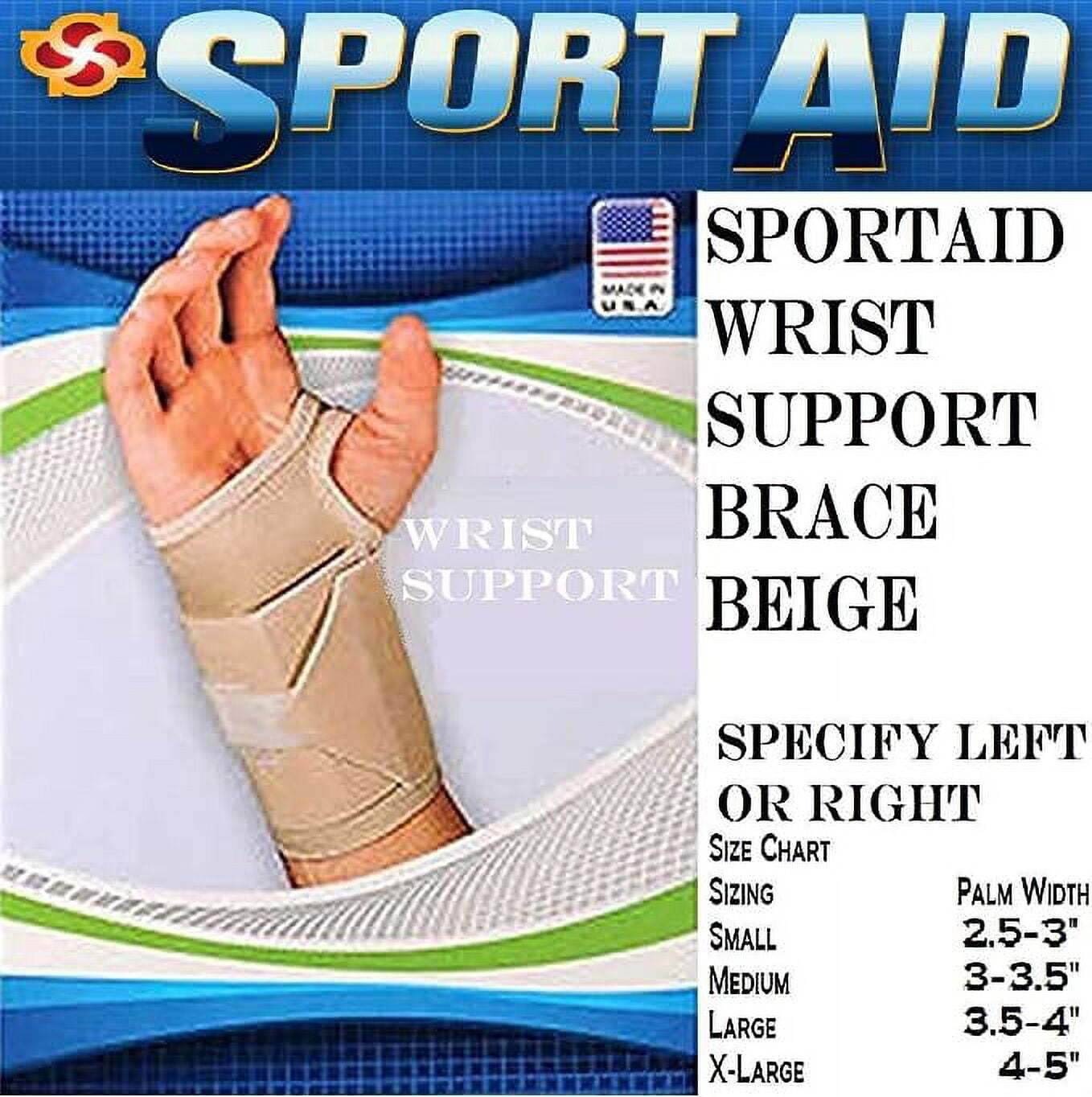 Sport Aid Wrist Support Left Hand (Size:L) (3.5-4″ Palm Width)