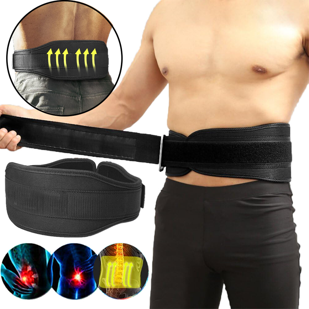 Lower Back Support Belt Exercise Lumbar Waist Brace Pain Relief Weight Lifting U